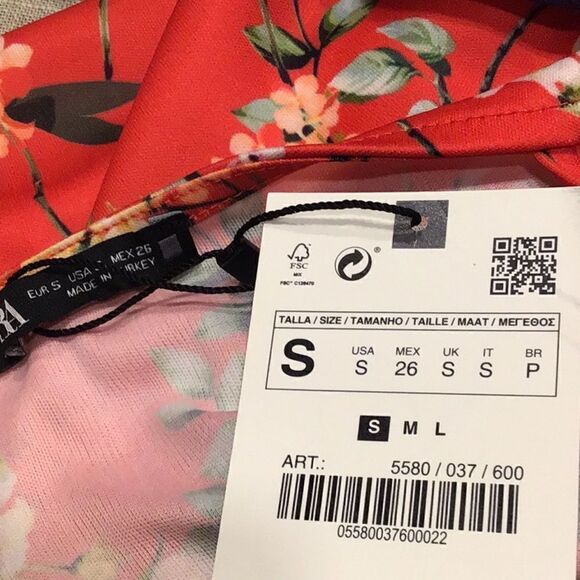 Zara Bundle of Two Red Floral Green Tropical Print Bandana Cami Tank Tops - Picture 12 of 12